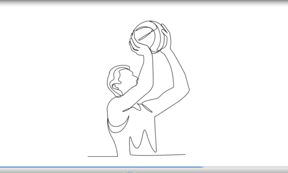 Animated Athlete Playing Volleyball: Dynamic Line Art for Modern Brands