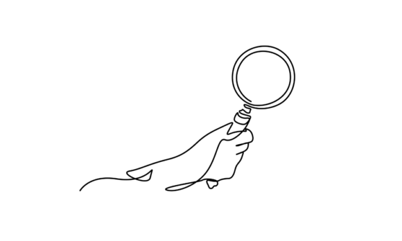 Animated Hand-holding Magnifying Glass: A Minimalist Motion Asset