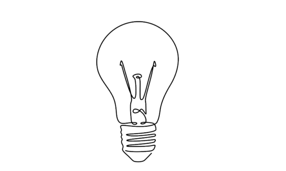 Animated Light Bulb: A Continuous Line Graphic