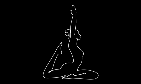 Animated One Line Art of Yoga Exercise: A Flow of Serenity