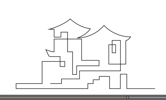 Animated Traditional Asian House: A Modern Motion Graphic