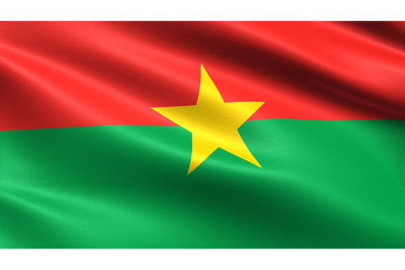 Burkina Faso Flag: Waving Fabric Texture for Dynamic Designs