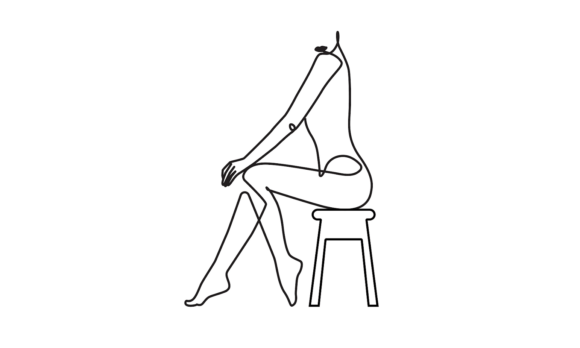 Elegance in Motion: The Woman Sitting Stool Model Linear Video