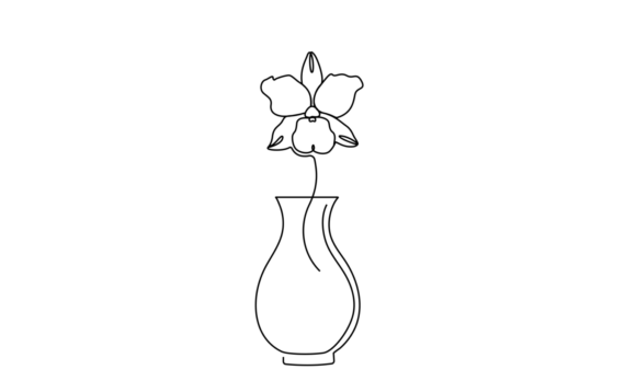 Elevate Your Projects with Animated Line Art Gardening Flower Vase