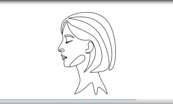 Elevate Your Visuals with Animated Continuous Line Woman Face