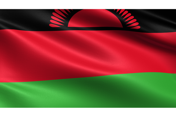 Malawi Flag Waving Fabric Texture: Realistic Design Asset