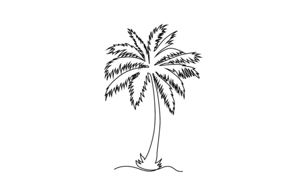 Palm Tree Line Art Animation: Fluid Motion for Modern Brands