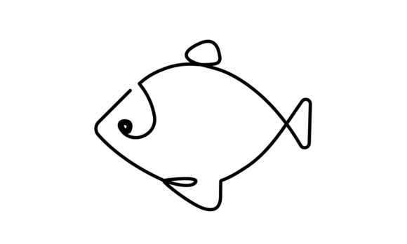 The Fluid Motion of Animated One Line Drawing of Fish