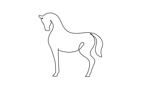 The Kinetic Charm of Animated One Line Drawing of Horse Signs