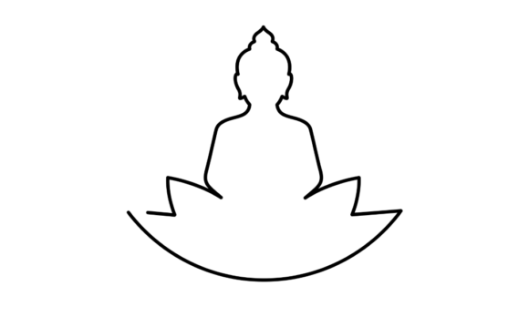 The Serenity of Motion: Animated Line Drawing of Buddha