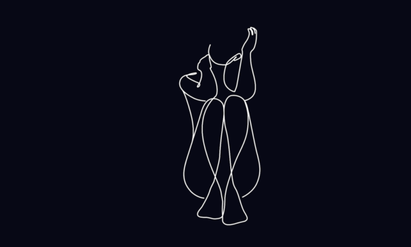 Woman's Body Sitting Pose Motion Graphic